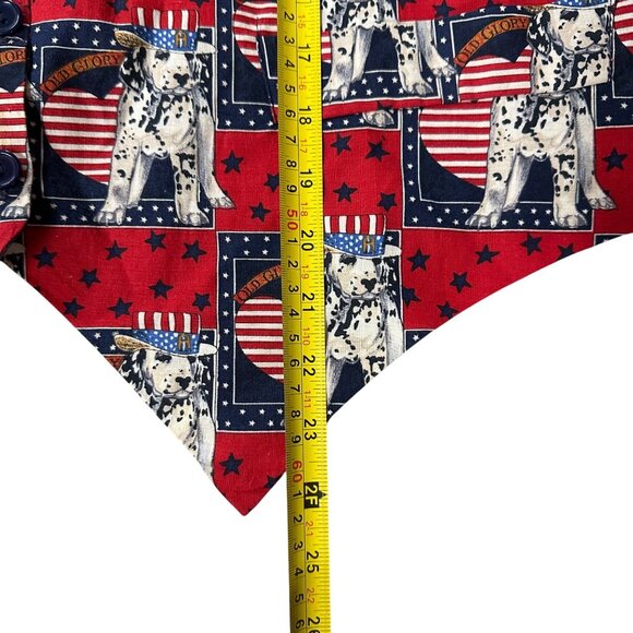 Vintage Patriotic Dalmatian Vest 1990s Saddle River Sportswear 4th of July Dog - Picture 6 of 9